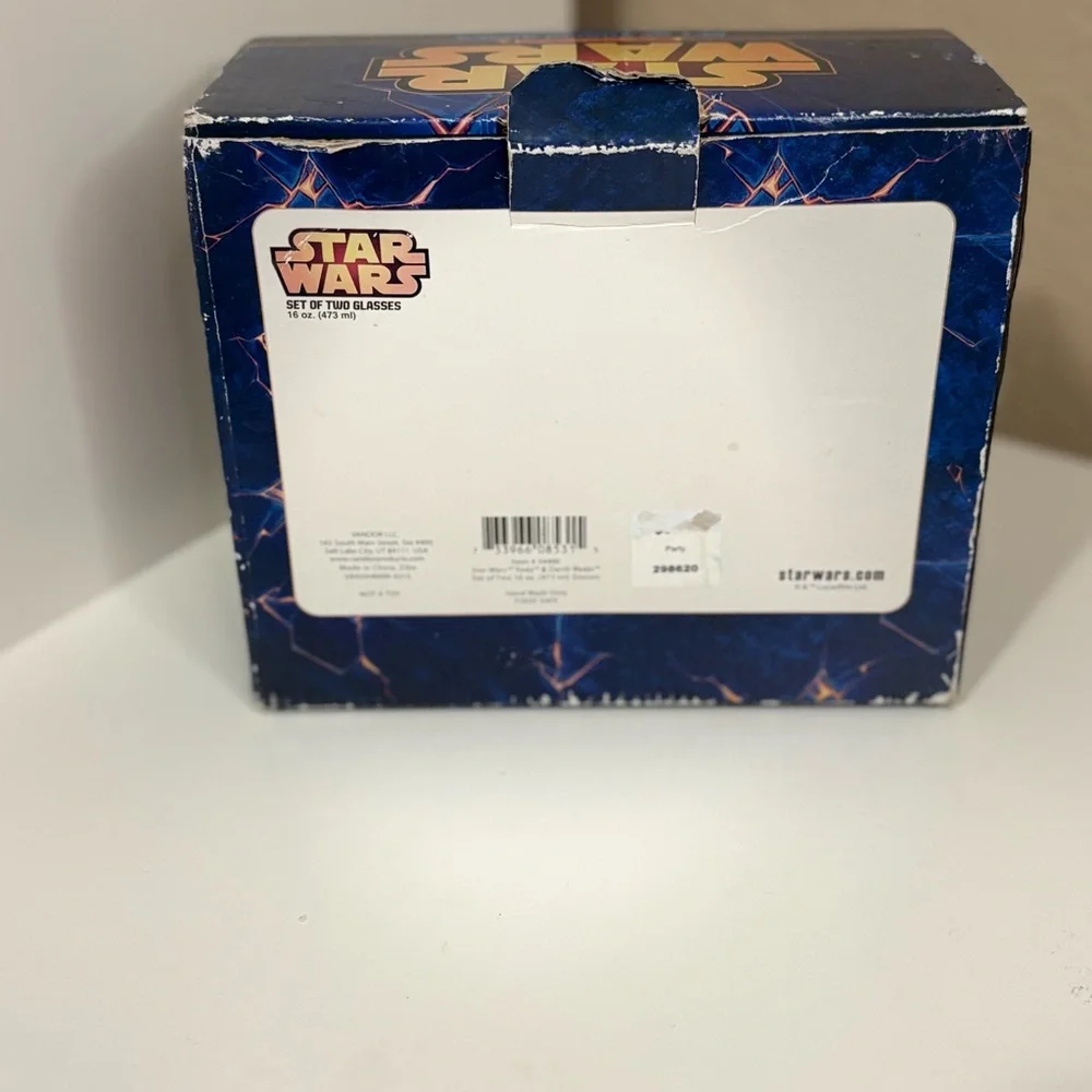 Star Wars Yoda & Darth Vader 16oz Glass Set w/ Box